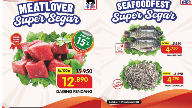 Promo Superindo Akhir Pekan Minggu, 14 September 2025: Diskon Besar Produk Daging dan Ikan Segar
